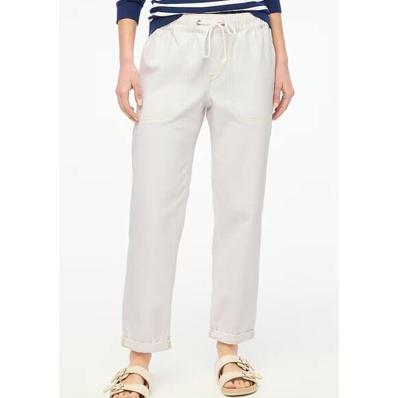 J.Crew Pants - NWT J.Crew Drawstring Pants Size 32 Soft White Causal Comfortable 100% Cotton
